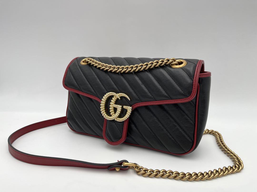 【未使用】GUCCI グッチ GGマーモント チェーンショルダーバッグ