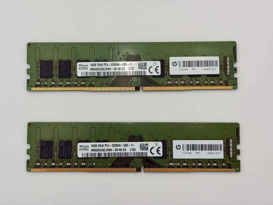 SK hynix DDR4 16GB PC4-3200AA メモリー2枚セット 計32GB